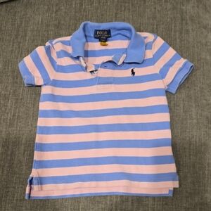 Polo by Ralph Lauren Blue & Pink Striped Kids Polo